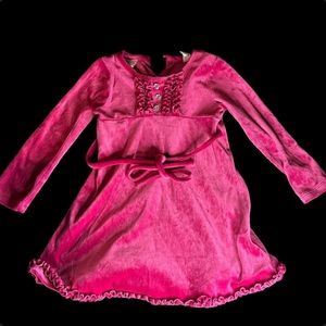 NWOT Hot pink dress with 3 flower stones size 4T